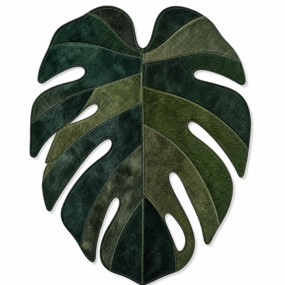 Tapete de Couro Orgânico Folha Monstera Verde Floresta — foto 2