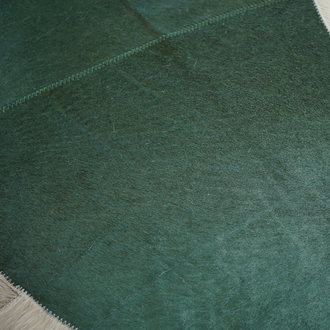 Tapete de Couro Orgânico Círculos Verde e Preto