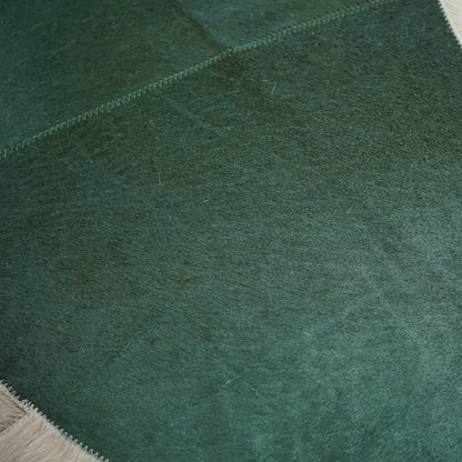 Tapete de Couro Orgânico Círculos Verde e Preto