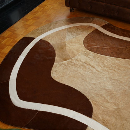 Tapete de Couro Orgânico Ondas Terracota e Creme