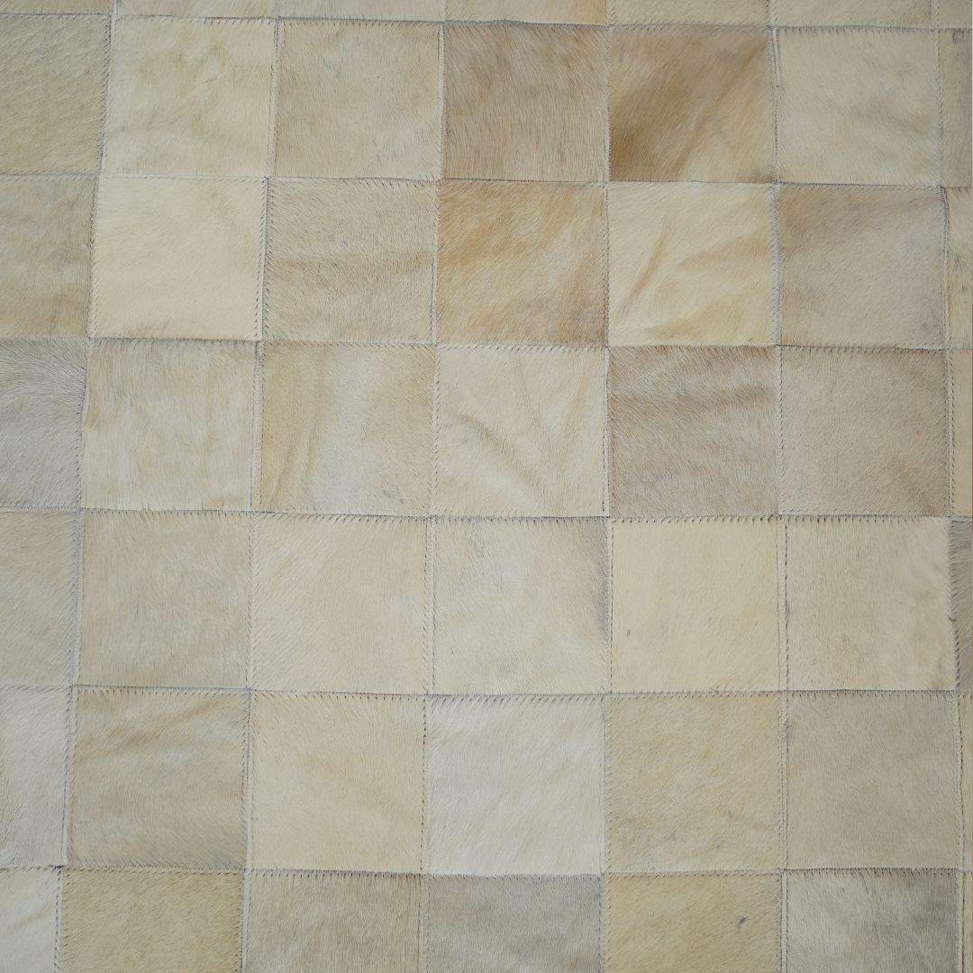 Tapete de Couro Quadriculado Off White 10x10 cm