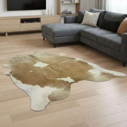 Tapete Bovino Natural Bege e Branco I BB398  I  2,02  x 1,96m