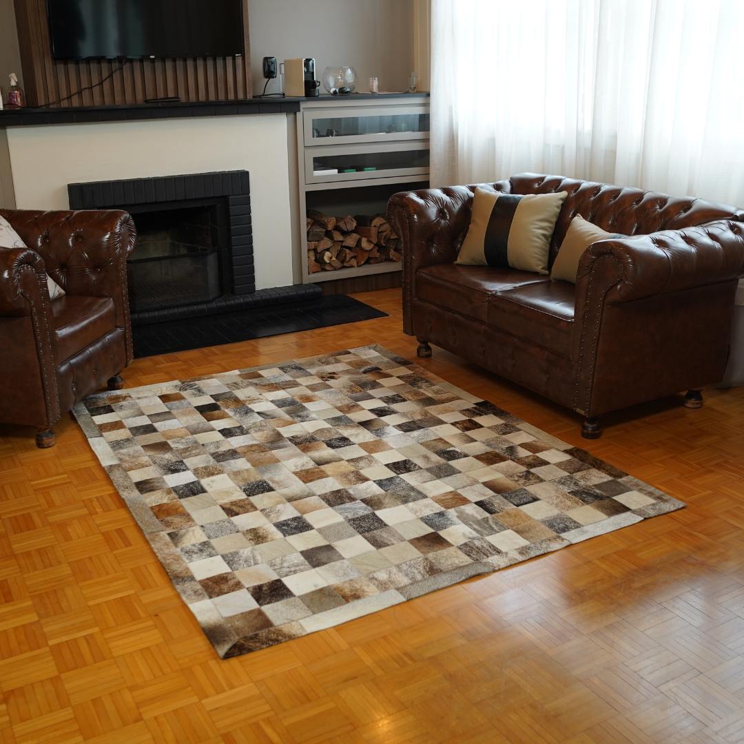 Tapete de Couro Quadriculado Clássico 10x10 cm