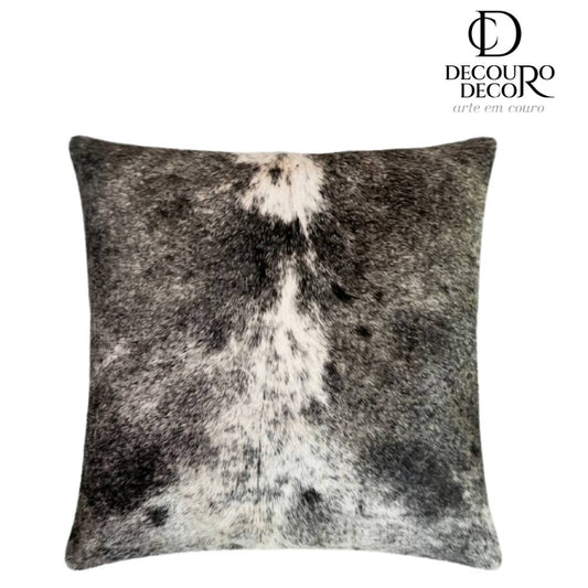 Almofada de Couro Legítimo - Tons de Cinza