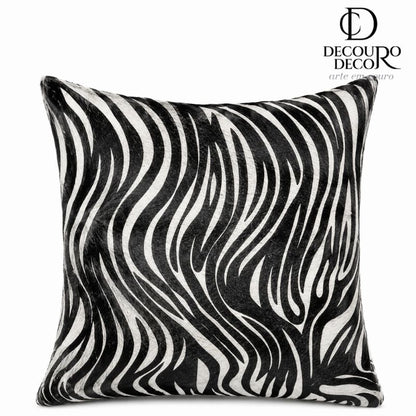 Almofada de Couro Legítimo Animal Print - Zebra