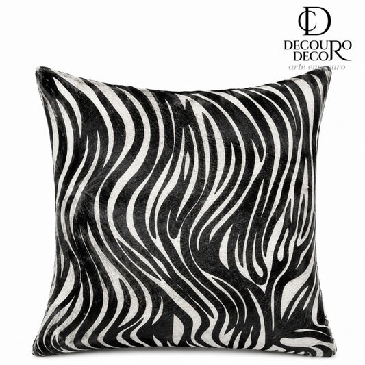 Almofada de Couro Legítimo Animal Print - Zebra