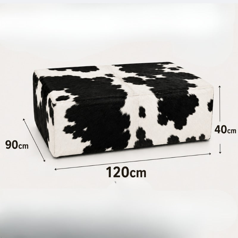 Medidas Puff Premium Retangular preto e branco malhado: 120 cm x 90 cm x 40 cm