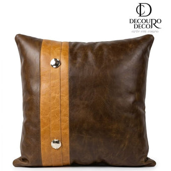 Almofada de Couro Legítimo Solara – Decoração Sofá