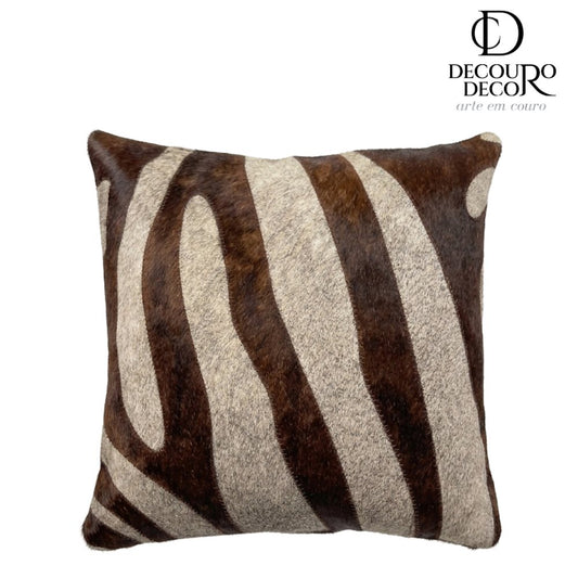 Almofada de Couro Legítimo - Ondas - Última Peça
