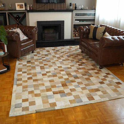 Tapete Quadriculado Montecarlo – Couro Legítimo 10x10cm