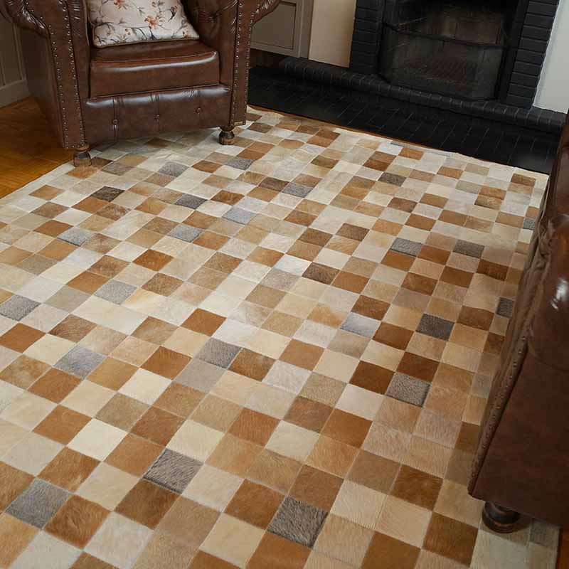 Tapete Quadriculado Montecarlo – Couro Legítimo 10x10cm