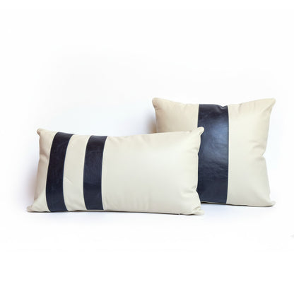 Conjunto com 02 Almofadas Magna - Azul Marinho e Pérola