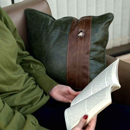 Almofada Gaea em Couro Legítimo Premium – Elegância com Personalidade