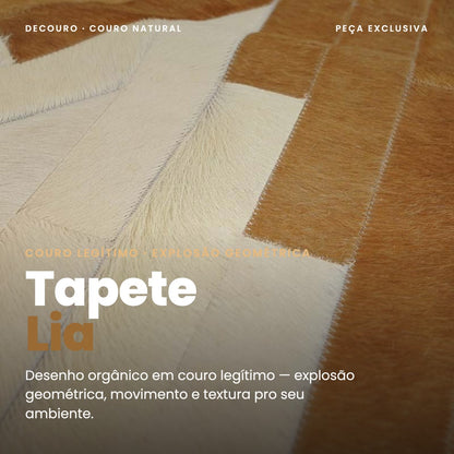 DECOURO · Tapete Explosão Lia em Couro Legítimo — Hero