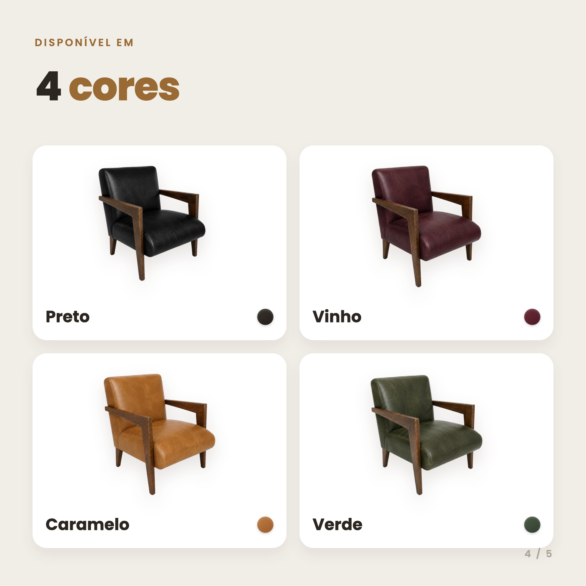 Poltrona Alice disponível em 4 cores - DECOURO