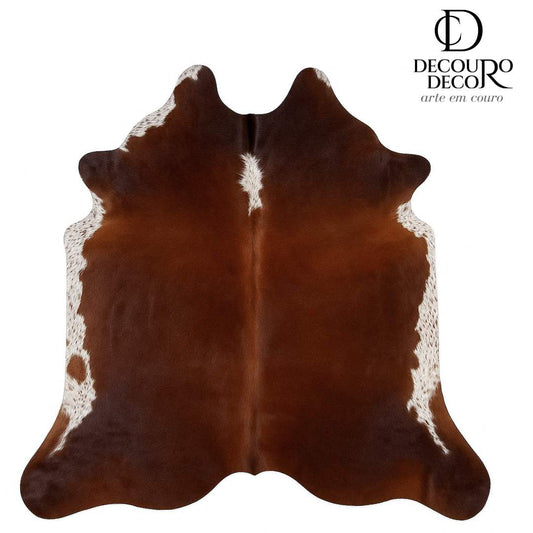 Tapete Bovino Natural Vermelho e Branco I VB594 I 2,02x2,00m