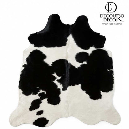 Tapete Bovino Natural Preto e Branco I PB549 I  2,28x1,98m - Tamanho Grande