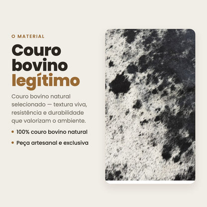 DECOURO · Tapete Bovino Natural Preto e Branco I PB764 I 2,54x1,98m — Material