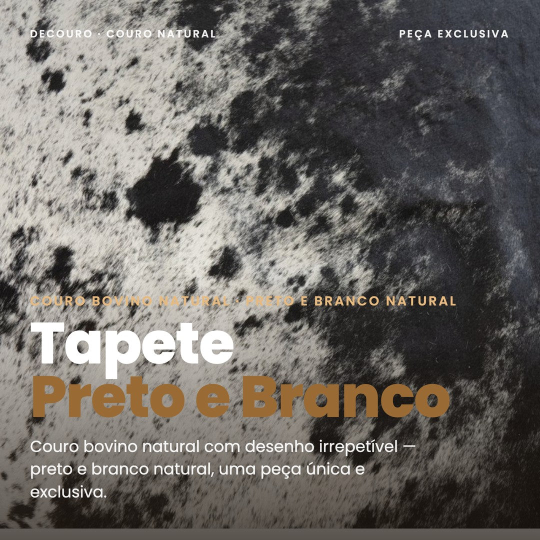 DECOURO · Tapete Bovino Natural Preto e Branco I PB764 I 2,54x1,98m — Hero