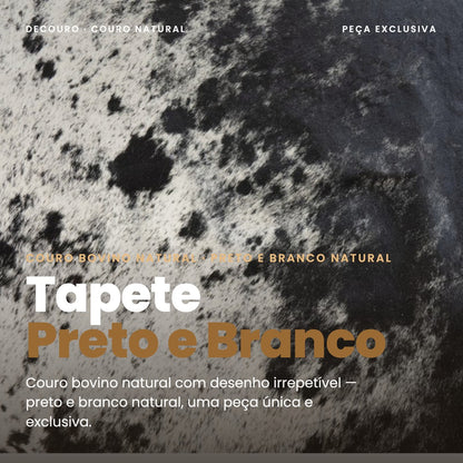 DECOURO · Tapete Bovino Natural Preto e Branco I PB764 I 2,54x1,98m — Hero