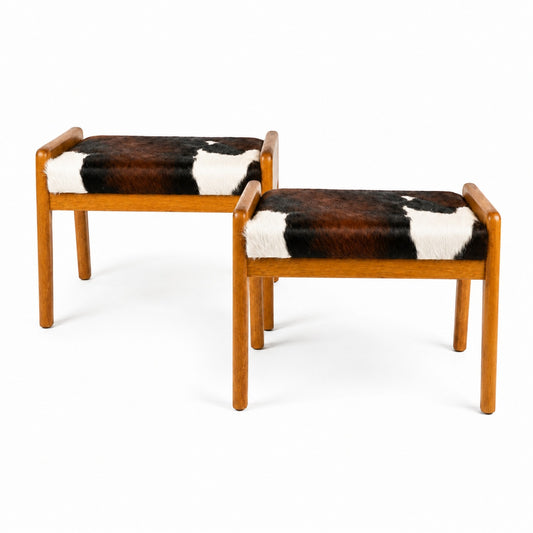 Conjunto com 2 Bancos Tennessee em Couro Natural