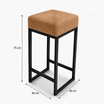 Banqueta de Couro Bovino Natural Bege — medidas do produto