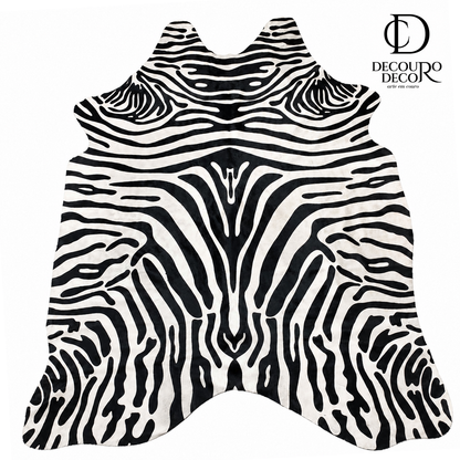 Tapete Bovino Serigrafia Zebra em Couro Legítimo — Decouro