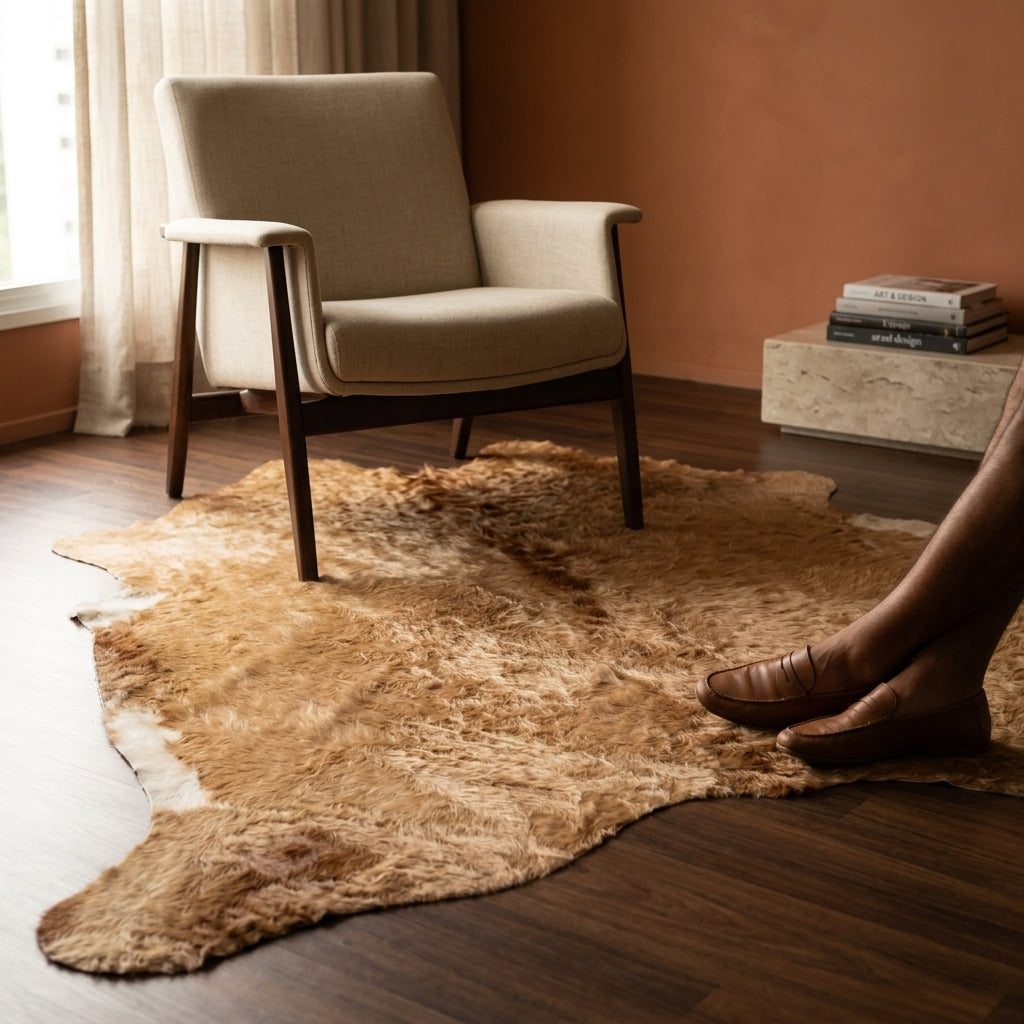 Tapete Bovino Marrom Gold BB892 — ambiente
