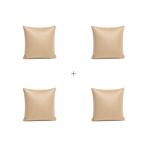 Almofada Bege em Pelo Natural Bovino — Super Macia — versão 4 Almofadas — 15% OFF