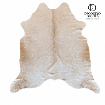 Tapete Bovino Branco Pelo Alto - Linha Premium I BRA1062 I 1,82x1,78m em Couro Legítimo