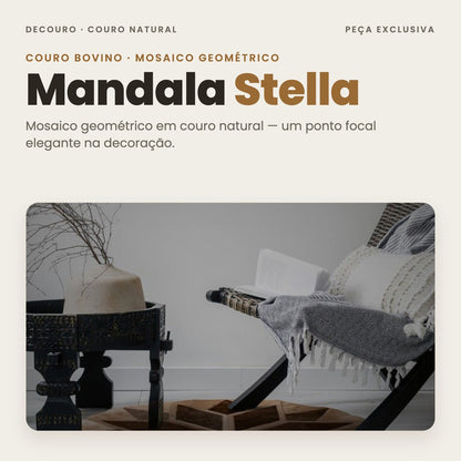 DECOURO · Tapete Mandala Stella em Couro Legítimo — Hero