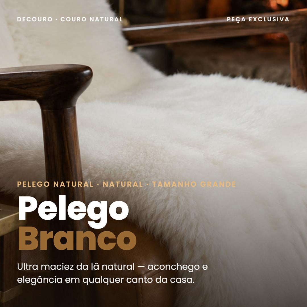 DECOURO · Pelego Natural Branco - Tamanho Grande 1,00m x 0,60 — Hero