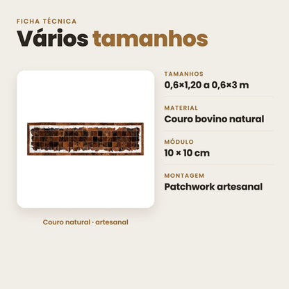 DECOURO · Passadeira Couro Natural BENCOFF - Módulo 10x10cm — Características