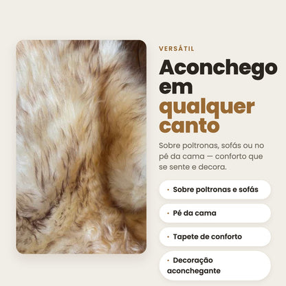 DECOURO · Pelego Natural Chamuscado Dourado Macio Tamanho Grande — Versatilidade