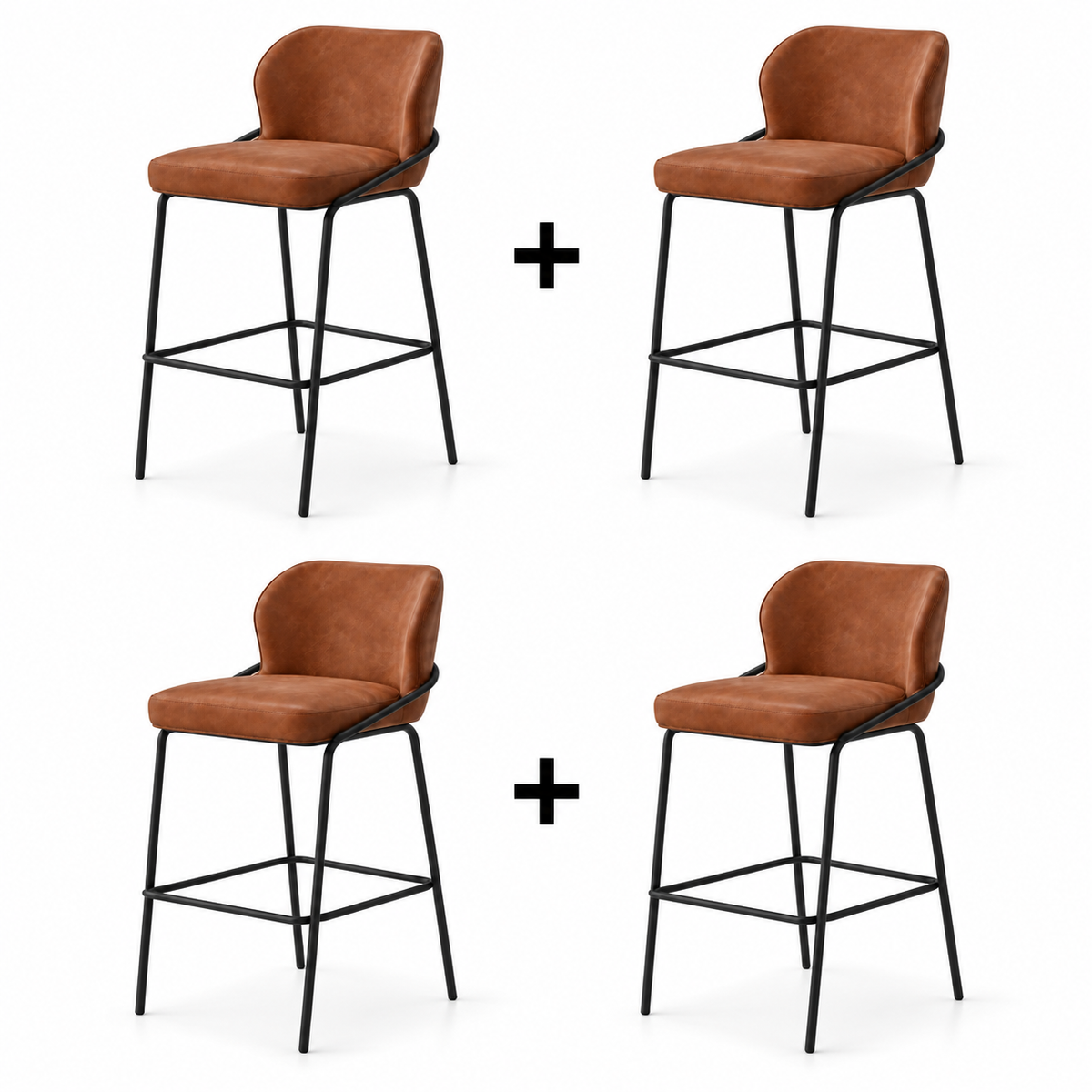 Banqueta Nature terracota — conjunto com quatro banquetas