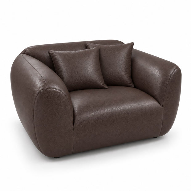 Poltrona Ventura Café em Couro Naturale Premium Tamanho Grande — versão 1 Poltrona + 2 Almofadas
