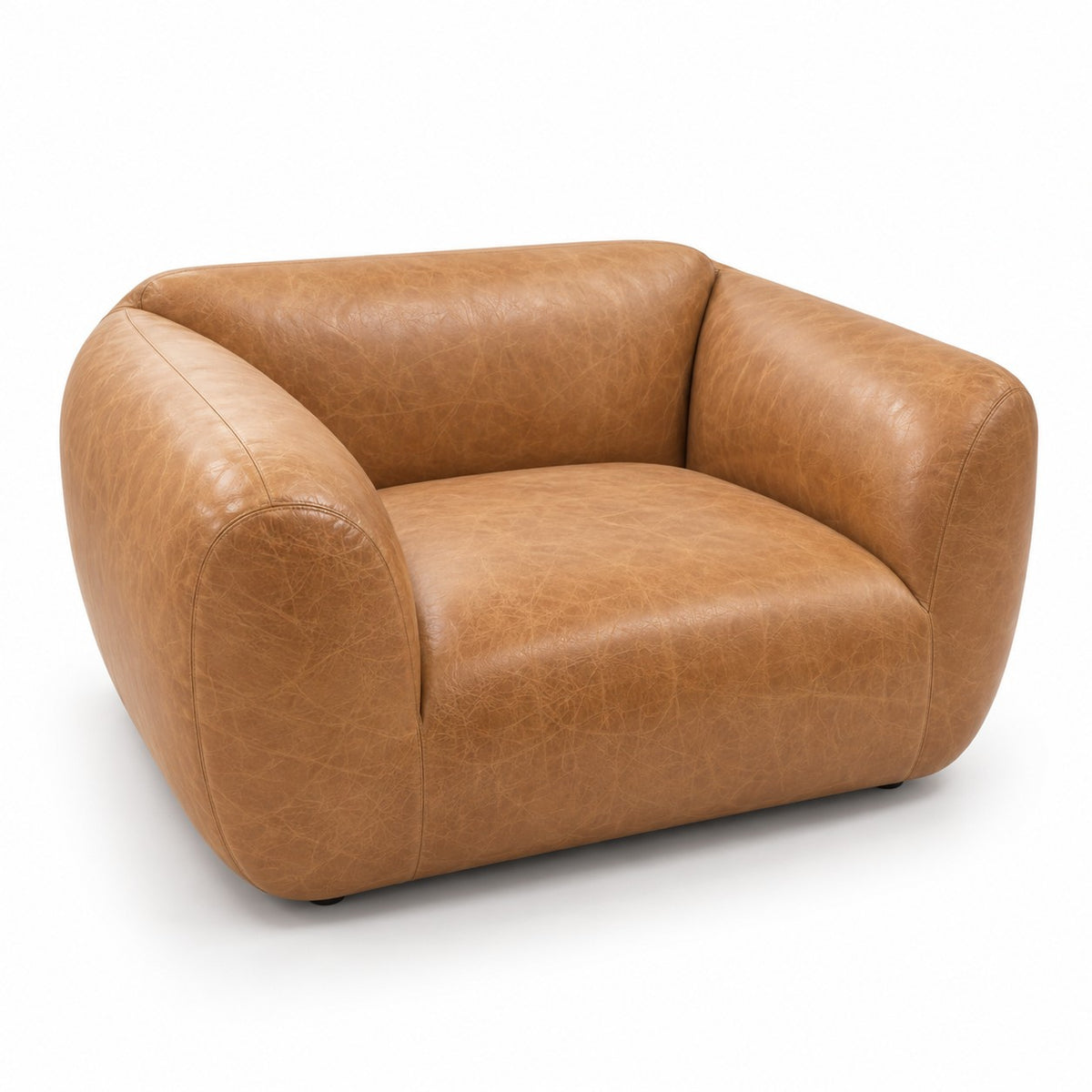 Poltrona Ventura Caramelo em Couro Naturale Premium — peça individual