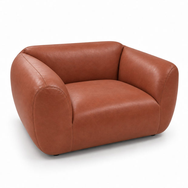 Poltrona Ventura Terracota em Couro Naturale Premium Tamanho Grande — versão 1 Poltrona