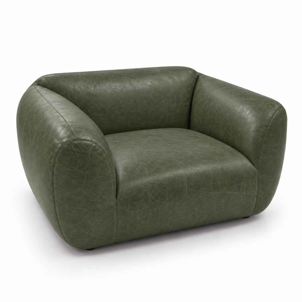 Poltrona Ventura Verde Esmeralda em Couro Naturale Premium — peça individual