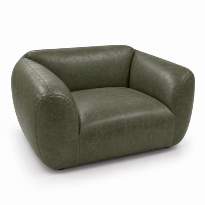 Poltrona Ventura Verde Esmeralda em Couro Naturale Premium — peça individual
