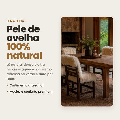 DECOURO · Capa para Cadeira em Pelego Natural — Ultra Maciez — Material