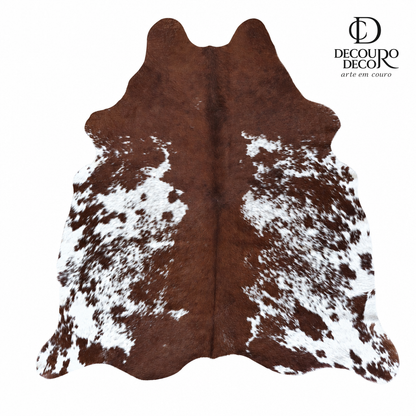 Tapete de pele de boi natural exótico cinza e branco EXC1030 1,98x1,80m em couro bovino legítimo — fundo branco