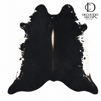 Tapete Bovino Natural Exótico Preto e Branco Pelo Curto I EXC952 I 2,32x2,23 Tamanho Grande