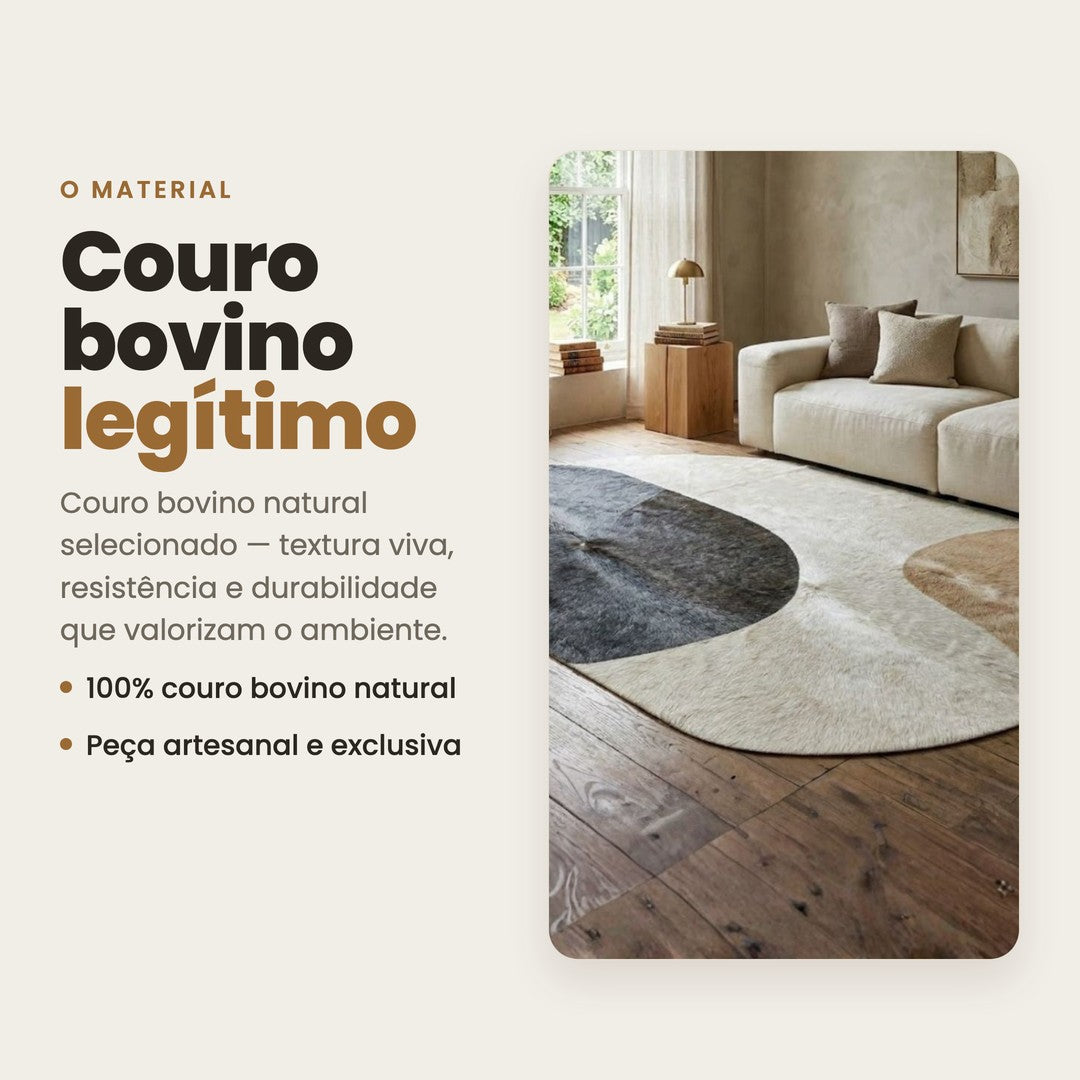 DECOURO · Tapete Eclipse Orgânico - Couro Legítimo — Material