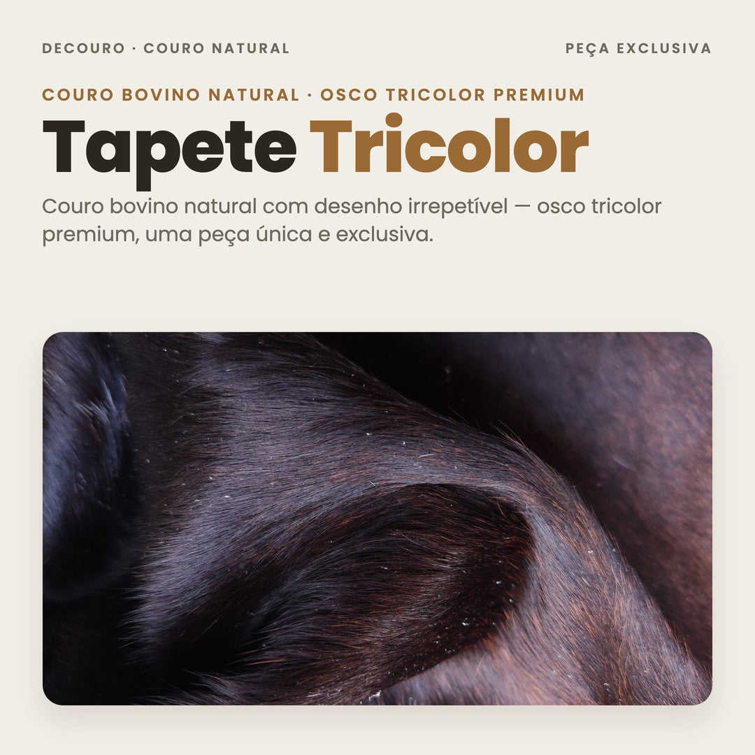 DECOURO · Tapete Bovino Osco Tricolor Linha Premium I OSC844 I 2,20x2,19m em Couro Legítimo — Hero