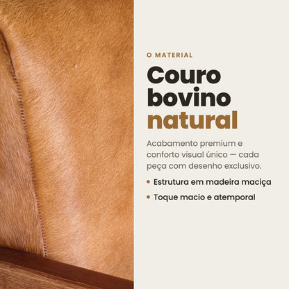 DECOURO · Poltrona Alice em Couro Bovino Natural  -  Marrom — Material