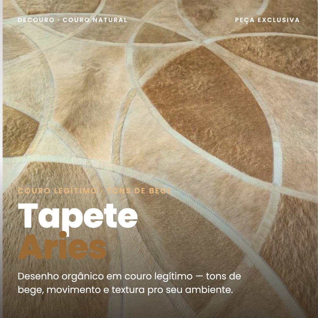 DECOURO · Tapete de Couro Aries - Tons de Bege — Hero