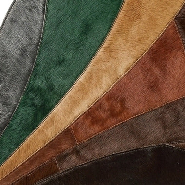 Tapete Orgânico Leque — detalhe dos recortes e costuras