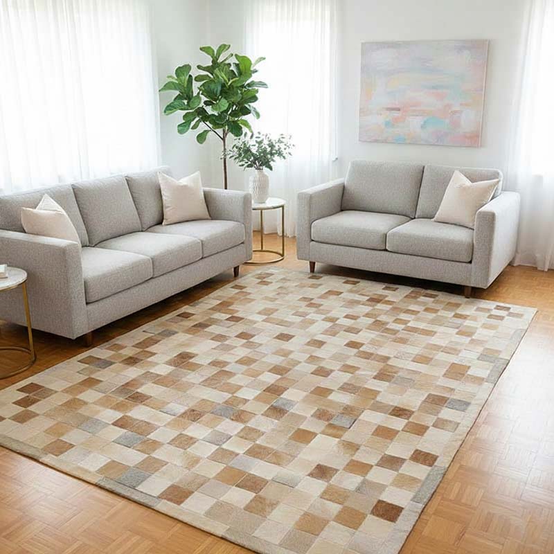 Tapete Quadriculado Montecarlo – Couro Legítimo 10x10cm