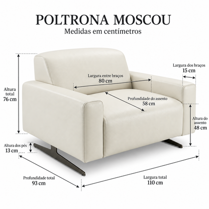 Medidas da Poltrona Moscou Off White